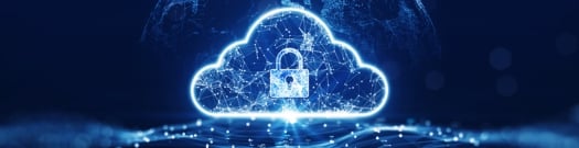 WiFi cloud with a lock in the middle